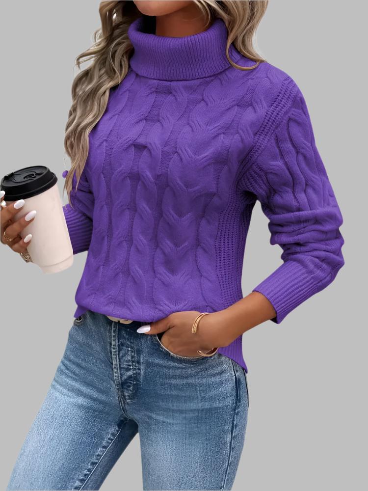 Women's Cable-Knit Turtleneck Sweater