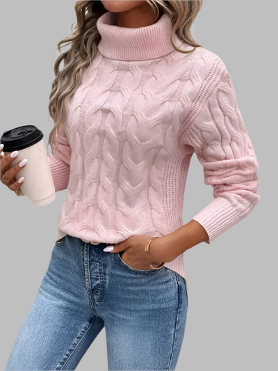 Women's Cable-Knit Turtleneck Sweater