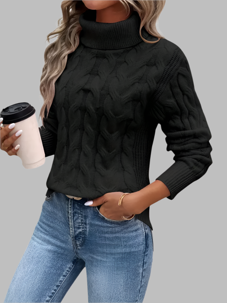 Women's Cable-Knit Turtleneck Sweater