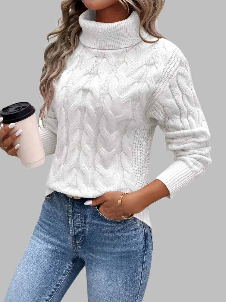 Women's Cable-Knit Turtleneck Sweater