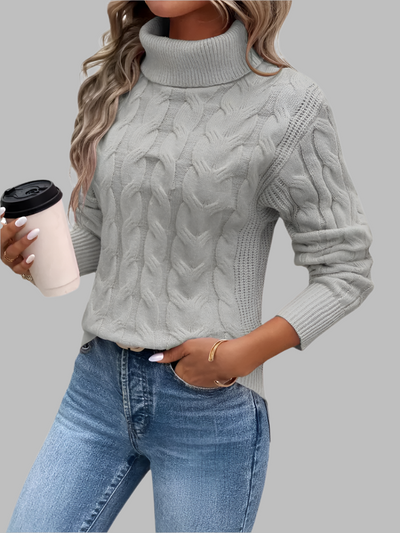 Women's Cable-Knit Turtleneck Sweater