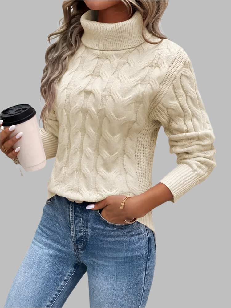 Women's Cable-Knit Turtleneck Sweater
