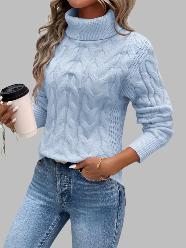 Women's Cable-Knit Turtleneck Sweater