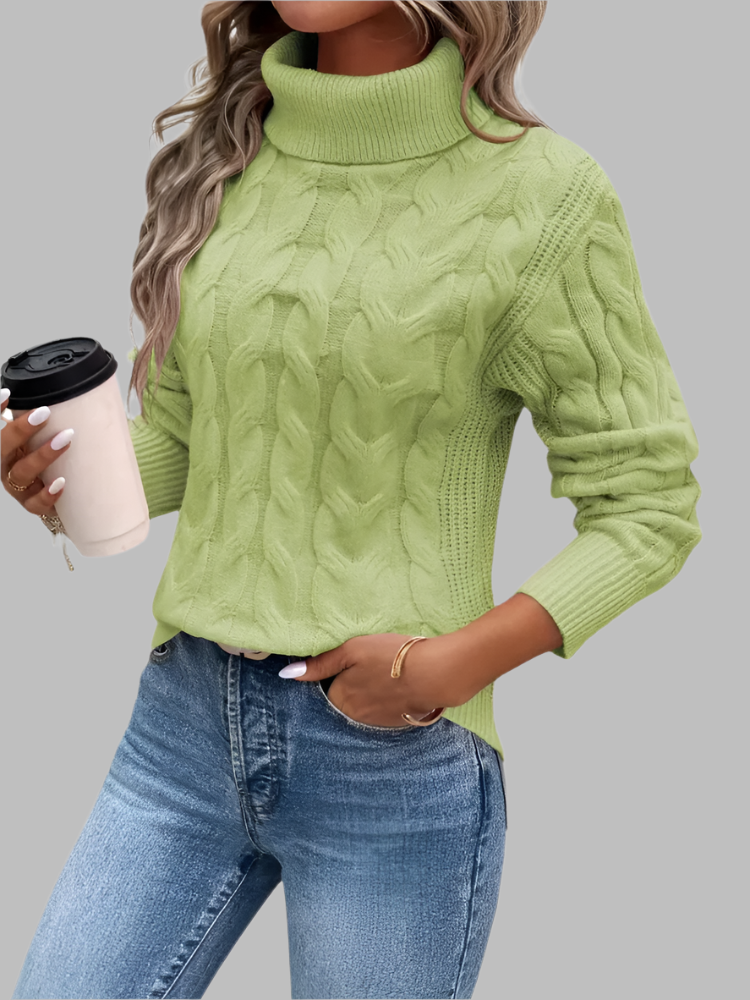 Women's Cable-Knit Turtleneck Sweater