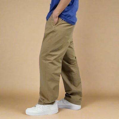 Men's Comfortable Chino Pants | Stylish Baggy Fit with Elastic Waistband