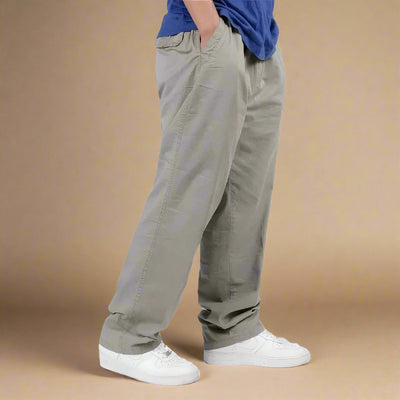 Men's Comfortable Chino Pants | Stylish Baggy Fit with Elastic Waistband